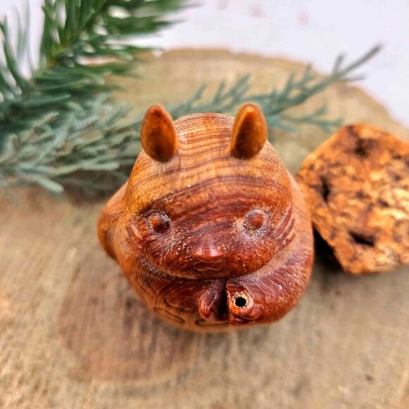 Nature Wood Carved Totora Decor Figure - Picture 8 of 10